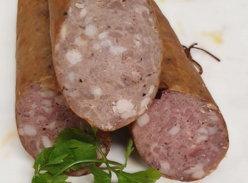 Ferme de la Paumerais - SAUCISSON A L'AIL 500 Gr - (x1)