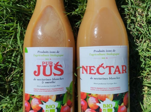 Massot Delphine et Garrigue Marc - Lot 6 Nectars BIO de nectarines blanches et 6 Pur Jus BIO de nectarines blanches et menthe