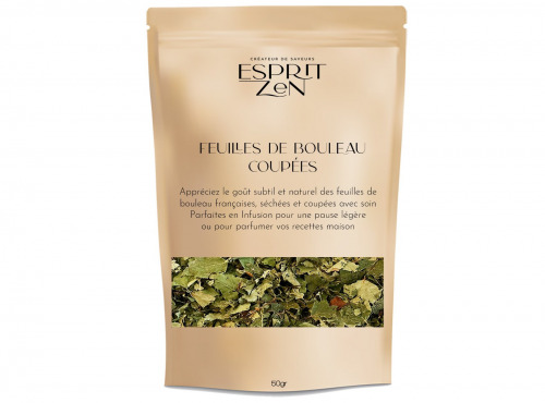 Esprit Zen - Feuilles de Bouleau séchées - Tisane - Sachet refermable de 50g