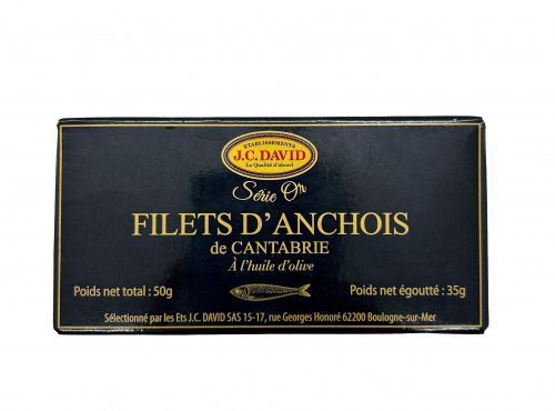 Etablissements JC David - Filets d'Anchois de Cantabrie à l'huile d'olive Série OR