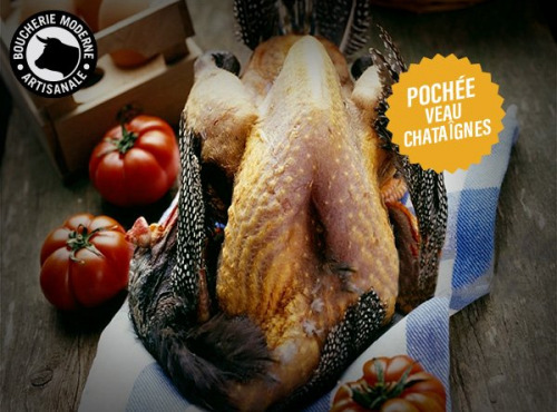 Boucherie Moderne - [Précommande] Pintade Farce VEAU / Châtaignes POCHÉE