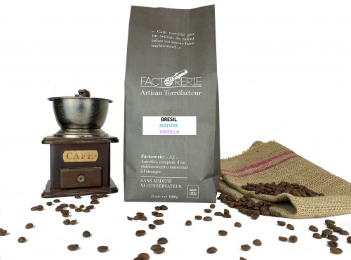 Cafés Factorerie - Café Brésil Nature 500g Moulu - 100% Arabica