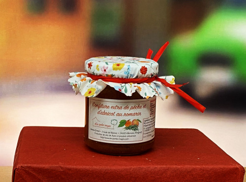 Les Perles Rouges - Confiture Extra De Pêches Abricot Et Romarin
