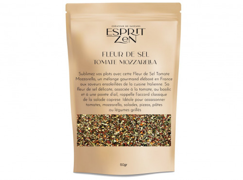 Esprit Zen - Fleur de Sel pour Tomate Mozzarella - Sachet refermable de 50g