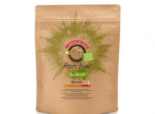 La Brigade des Epices - Poivre blanc moulu - brésil - sachet kraft 250g