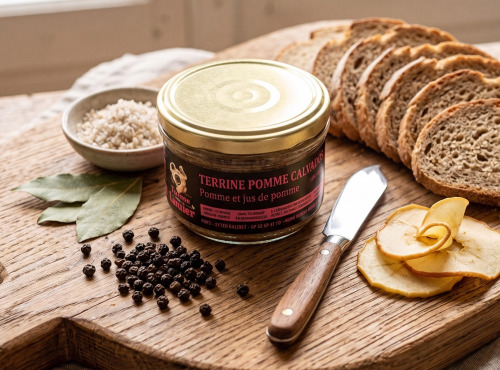 La Ferme du Louvier - Terrine Pomme Calva 180 g de porc élevé en plein air