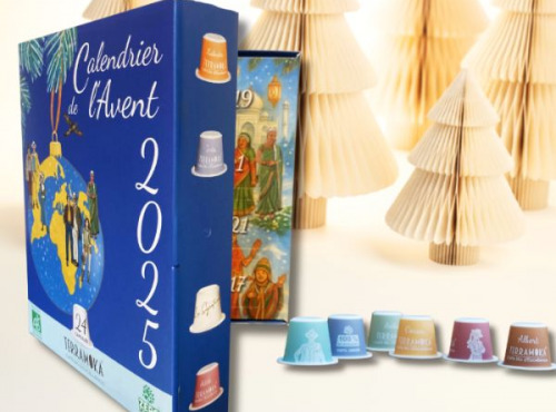 TERRAMOKA - Calendrier de l'Avent 2025 Terramoka - 24 Capsules Home Compost compatibles Nespresso