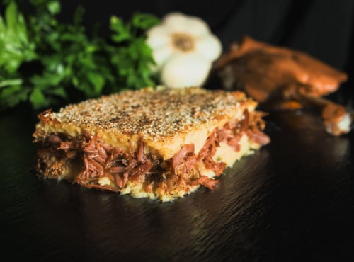 Thierry Salas, fumage artisanal - Parmentier d'effiloché de confit de canard fumé