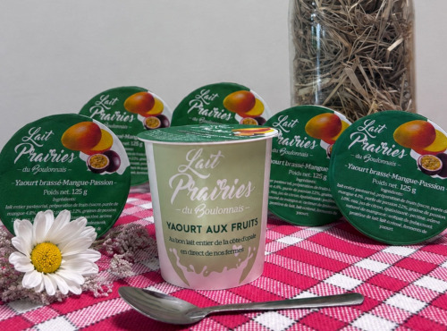 Lait Prairies du Boulonnais - Yaourt brassé Mangue-passion - 6 x 125g