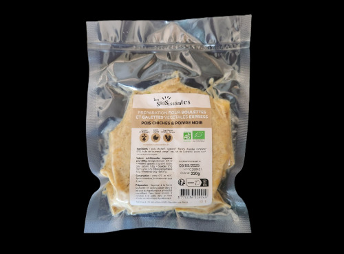 Les Saisissantes - Préparation pour boulettes et steaks végétaux express - pois chiches & poivre - 4 paquets de 220g