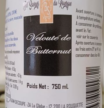 Les Bel' saveurs du Rouergue - VELOUTE DE BUTTERNUT 3/4L