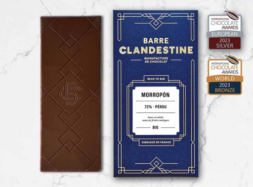 Barre Clandestine - Tablette de chocolat noir grand cru - Morropón 72% - bean to bar