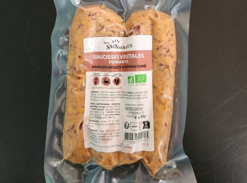 Les Saisissantes - Saucisses de haricots rouges au paprika fumé 55g - 6 paquets de 4