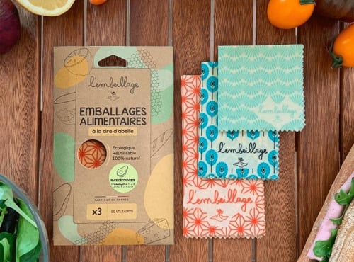 L'embeillage - Emballage alimentaire réutilisable - Bee wrap - Pack 3 formats