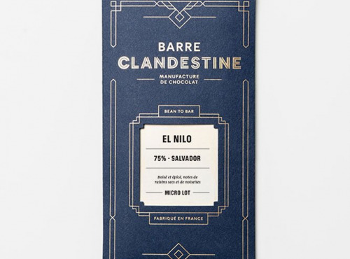 Barre Clandestine - Tablette de chocolat noir grand cru - El Nilo 75%, Salvador - bean to bar