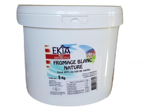 Bastidarra - Ekia - FROMAGE BLANC NAT LISSE EKIA SEAU 5KG