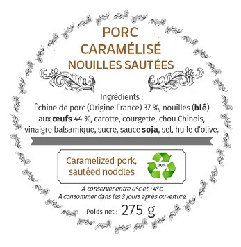 Les Bocaux du Bistrot - Porc caramélisé, nouilles sautées