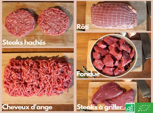 La Ferme DUVAL - [Précommande] Colis été steaks hachés de Bœuf Bio fondue - 10 kg