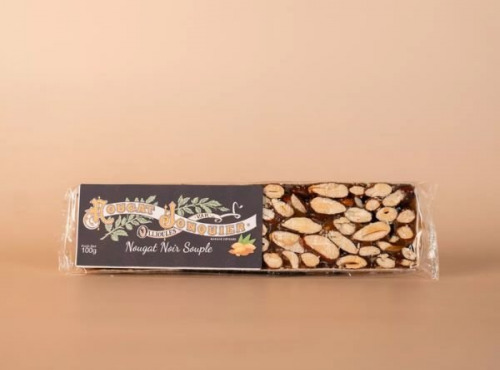 Maison Jonquier - Nougat noir souple - 100g - 60% d'amandes - Artisanal