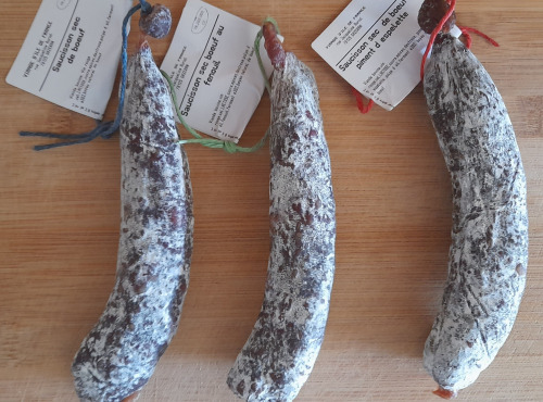 Des Hommes et des Boeufs - Saucisse sèche 100% boeuf origine FRANCE au piment d'Espelette