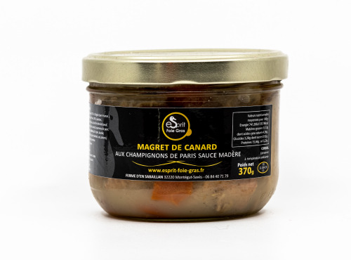 Esprit Foie Gras - MAGRET DE CANARD AUX CHAMPIGNONS DE PARIS SAUCE MADERE - 370 g