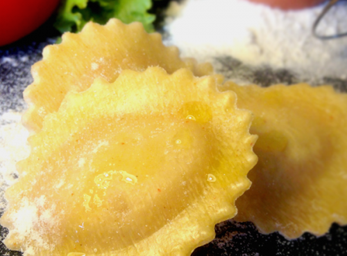 Les Pâtes Côté Mont Blanc - Ravioli Artichauts Asperges Poivrons Grillés