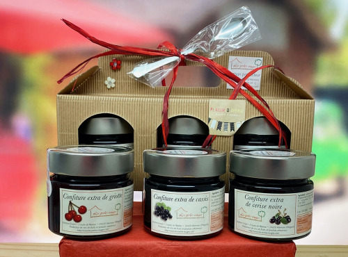 Les Perles Rouges - Coffret Cadeau des confitures (Griotte, Cassis et Cerise Noire)