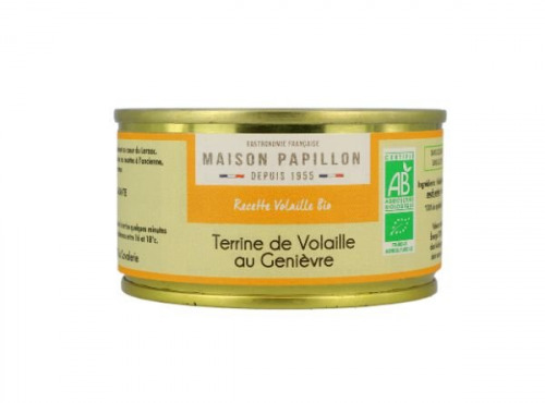 Maison PAPILLON - Artisan depuis 1955 - Terrine BIO Volaille Genièvre 130g