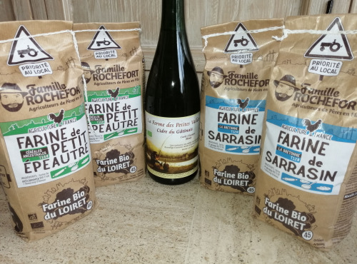 Famille Rochefort - Offre Chandeleur - 1 cidre bio offert pour 2 farines petit épeautre bio + 2 farines sarrasin bio