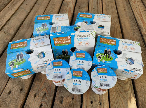Ferme du Moulinet - Lot de 48 yaourts NATURE étuvés au lait frais entier de la ferme*125g