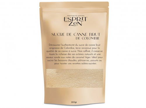 Esprit Zen - Sucre de Canne brut - sachet refermable de 800g