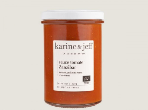 Karine & Jeff - Sauce tomate Zanzibar - tomates, poivrons verts et curcuma 200g