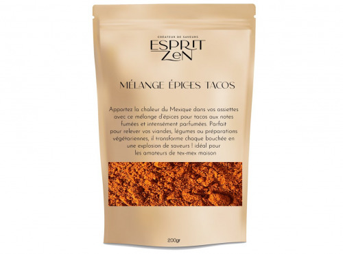 Esprit Zen - Épices Tacos - Sachet 200g  avec zip de fermeture