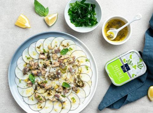 La Perle des Dieux - Sardines au pesto d'algues BIO - lot de 4 boîtes