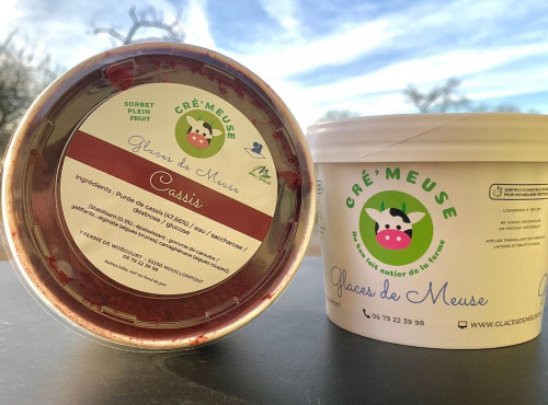 Glaces de Meuse - Sorbet Plein Fruit "Cassis" - 360g