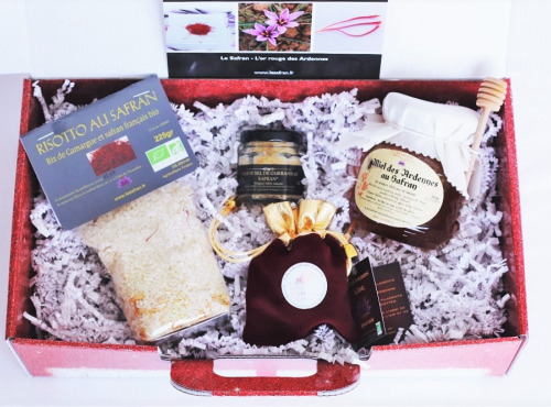 Le safran - l'or rouge des Ardennes - Coffret Rouge "joyeuses Fêtes" Gourmet