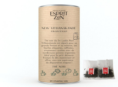 Esprit Zen - Thé Noir " New Vithanakande " F.B.O.P.F.E.X.S.P - Boite de 20 Infusettes