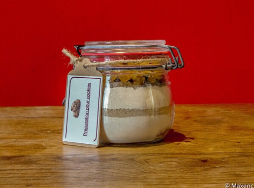 Moulin de Mirebeau - Preparation En Bocal Pour Cookies Aux Chocolat Et Aux Raisins