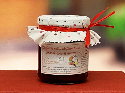 Les Perles Rouges - Confiture Extra De Framboise Noix De Coco À La Vanille Bourbon