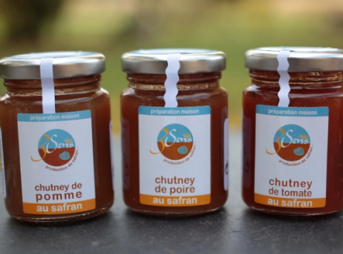 Berry 3 Sens - Lot de chutneys au Safran : pommes, poires et tomates