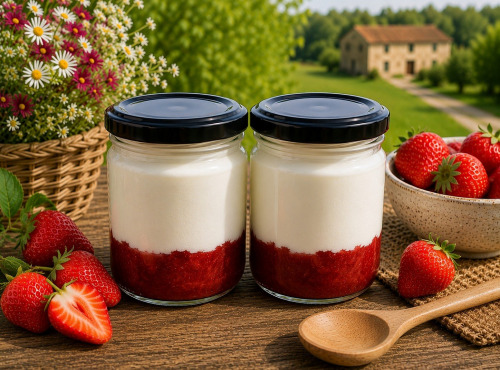 Gaec de l'Elanion - Lot de 2 Fromage Blanc Fraise