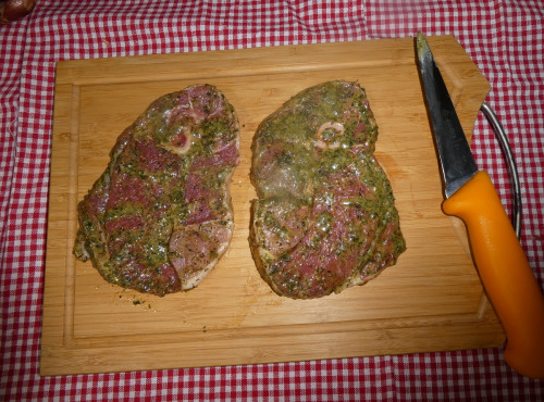 Ferme Guillaumont - Gigot d'agneau en tranche mariné ails et fines herbes x2