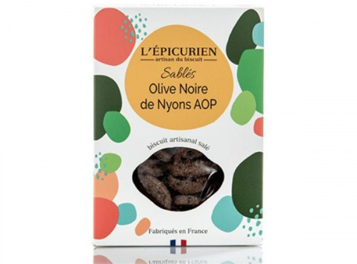 L'Epicurien - Biscuit Apéritif - Sablés Olive Noire de Nyons AOP - 120g