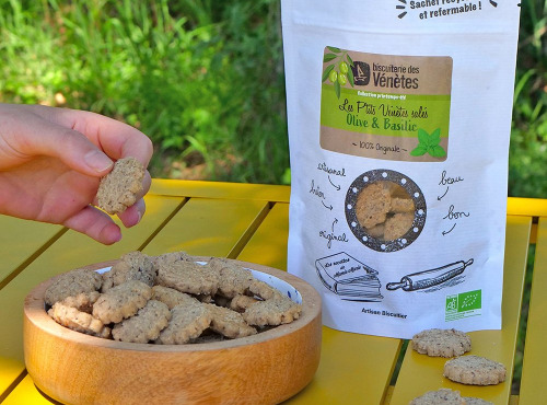 Biscuiterie des Vénètes - Les p'tits Vénètes salés Olives & Basilic
