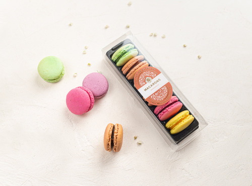 Invitation au Délice - Coffret de 6 Macarons Classiques - Lot de 4
