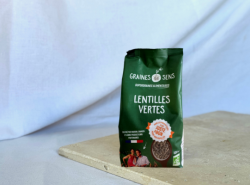 BERRY GRAINES - Lentilles vertes BIO origine France - sachet 500g x10