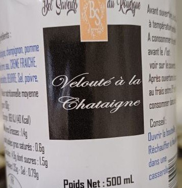 Les Bel' saveurs du Rouergue - VELOUTE A LA CHATAIGNE 1/2L