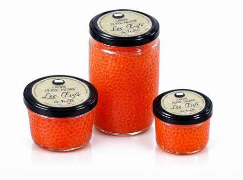Caviar Perle Noire - Oeufs de truite natures - 90 gr