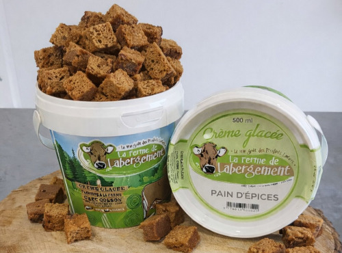 La Ferme de Labergement - Crème glacée 500 ml Pain d'épices - lot de 10 pots
