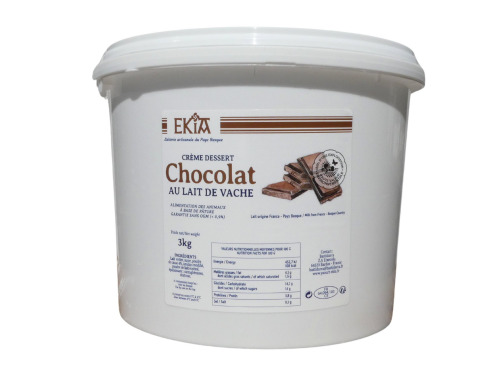 Bastidarra - Ekia - Crème dessert artisanale chocolat- SEAU DE 5kg